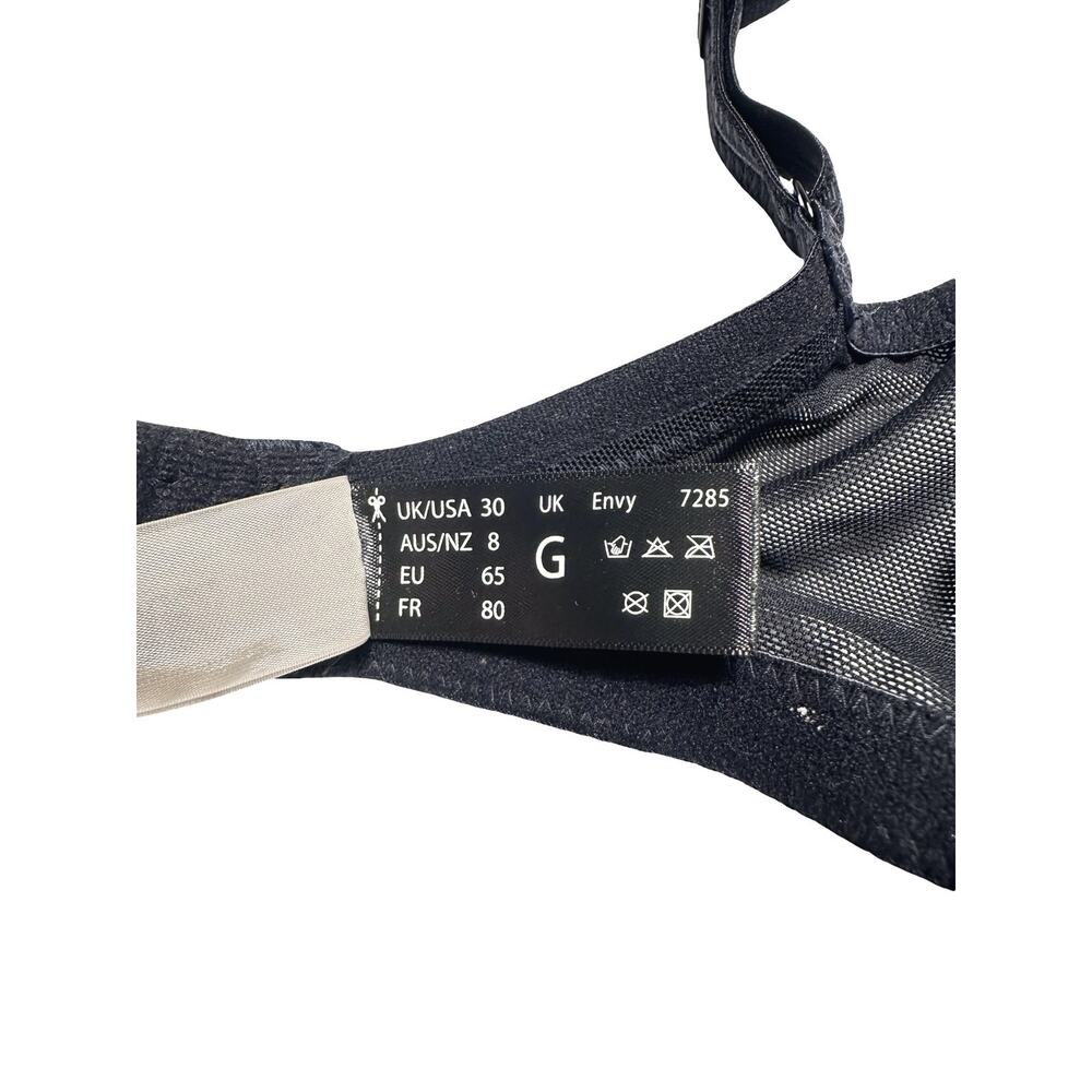 Panache Black Lace Full Coverage Un-padded Bra UK/US 30G - Picture 6 of 12